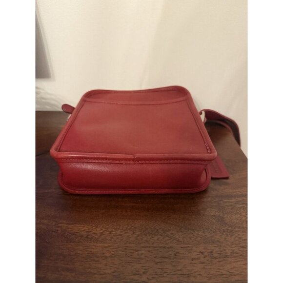 Vintage Coach Leather Camera Bag Crossbody Double Zip 9817 Red - Picture 7 of 14